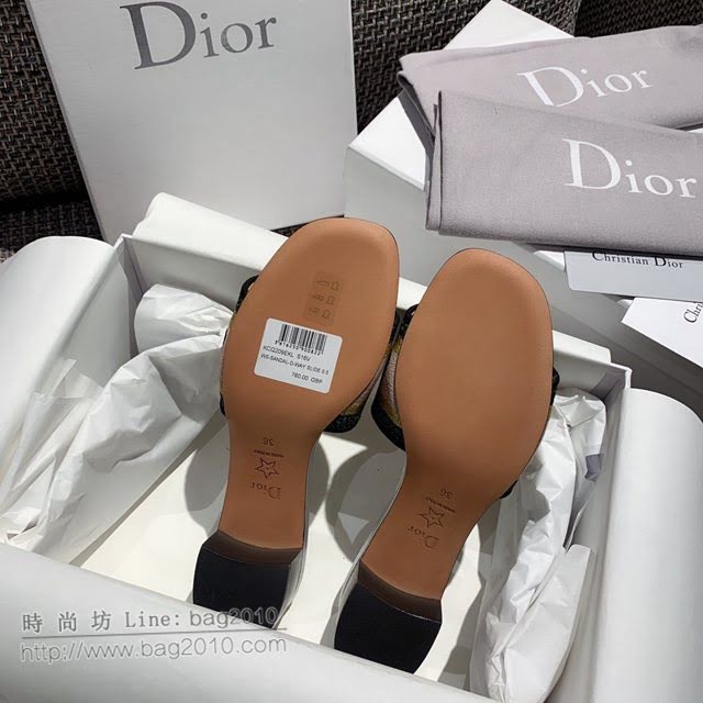 DIOR女鞋 迪奧2021專櫃新款磨砂新大底涼拖 Dior一字型刺繡平拖  naq1511